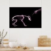 Bad Dog Xray Skeleton Black Pink Poster (Keuken)