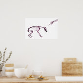 Bad Dog Xray Skeleton White Pink Poster (Keuken)