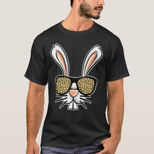 Bad Easter Bunny Wearing Leopard Play Glasses T-shirt (Voorkant)