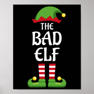 Bad Elf Family Matching Group Kerstmis Poster