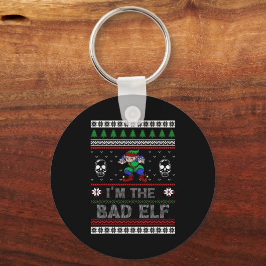 Bad Elf Ugly Christmas For Elves Lover Sleutelhanger (Voorkant)