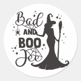 Bad en Boo Jee Halloween Ronde Sticker