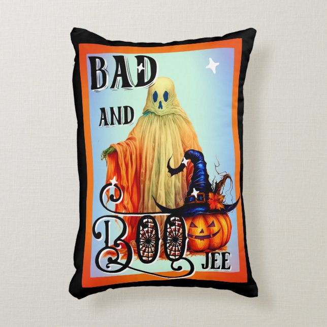 Bad en Boojee _ Halloween Ghost Accent Kussen (Voorkant(Verticaal))