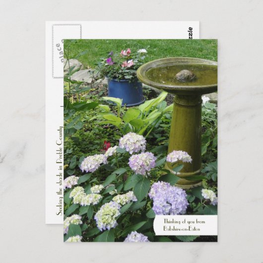 bad en Briefkaart Engelse tuin (Voorkant / Achterkant)