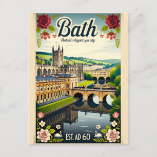 Bad Engeland Retro Reisposter Kunst Feestdagenkaart