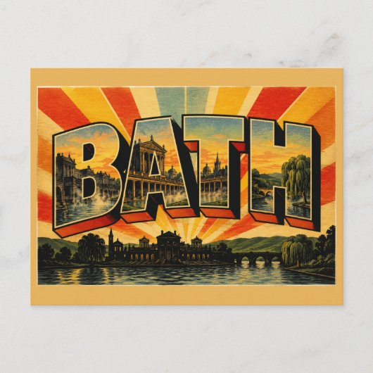 Bad Engeland Vintage Reis Kunst Briefkaart (Voorkant)