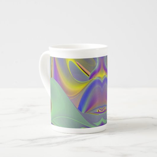 Bad Face, Abstracte 3D Rainbow Art Espresso Cup Porselein Kop (Links)