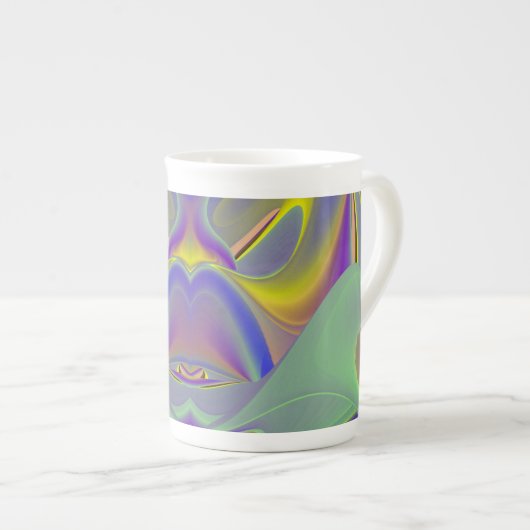 Bad Face, Abstracte 3D Rainbow Art Espresso Cup Porselein Kop (Voorkant rechts)