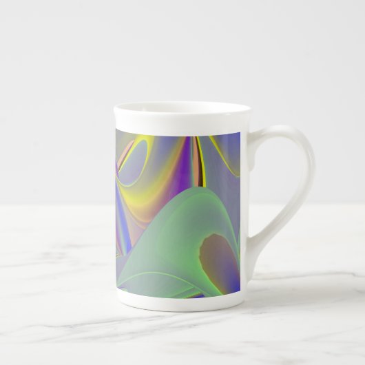 Bad Face, Abstracte 3D Rainbow Art Espresso Cup Porselein Kop (Rechts)