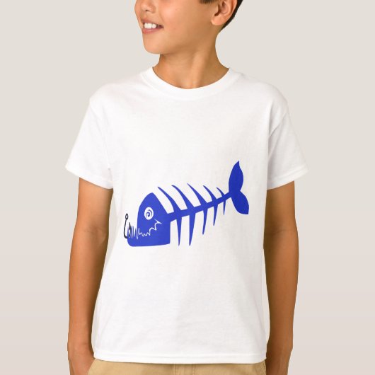 Bad Fish Skull Blue T-shirt (Voorkant)