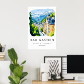 Bad Gastein Aquarel Nationaal Poster Reispark (Thuiskantoor)