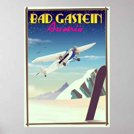 Bad Gastein Austria Snowboarding poster (Voorkant)
