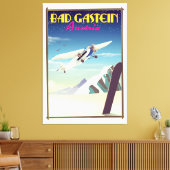 Bad Gastein Austria Snowboarding poster Canvas Afdruk (Insitu (Woonkamer))
