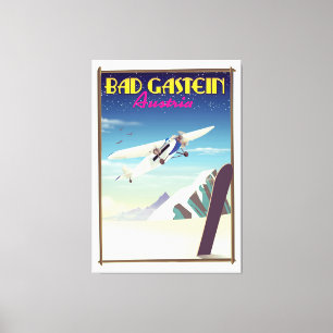Bad Gastein Austria Snowboarding poster Canvas Afdruk