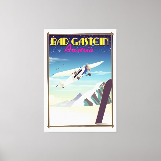 Bad Gastein Austria Snowboarding poster Canvas Afdruk (Voorkant)