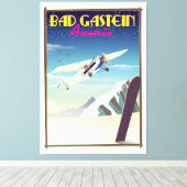 Bad Gastein Austria Snowboarding poster Canvas Afdruk (Insitu (Houten vloer))