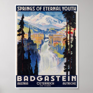 Bad Gastein Austria Vintage Travel Poster