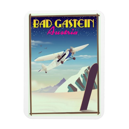 Bad Gastein Oostenrijk Snowboarden poster Magneet (Verticaal)
