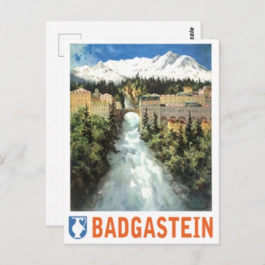 Bad Gastein waterfall, Oostenrijk Briefkaart (Voorkant / Achterkant)