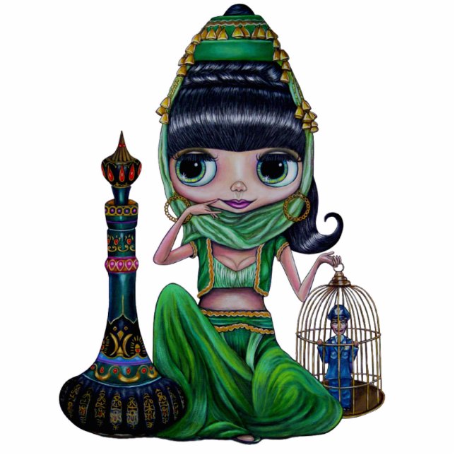 Bad Genie Sculpture Staand Fotobeeldje (Voorkant)