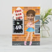 Bad Girl 40th Verjaardagsfoto voor vrouwen Kaart (Staand voorkant)