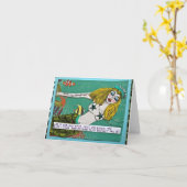 BAD GIRL ART MERMAID NOTECARD KAART (Gele Bloem)