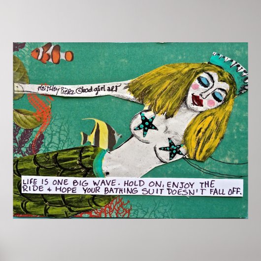 BAD GIRL ART MERMAID POSTER. POSTER (Voorkant)