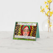 BAD GIRL ART NOTECARD KAART (Gele Bloem)