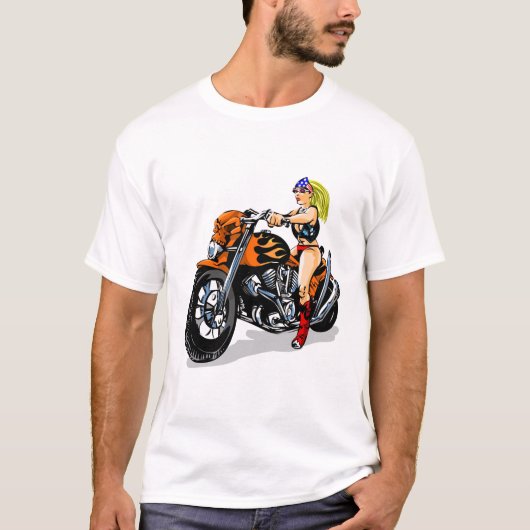 Bad Girl Biker Chick T-shirt (Voorkant)