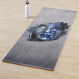 Bad Girl face rustic grijs blauw Yogamat