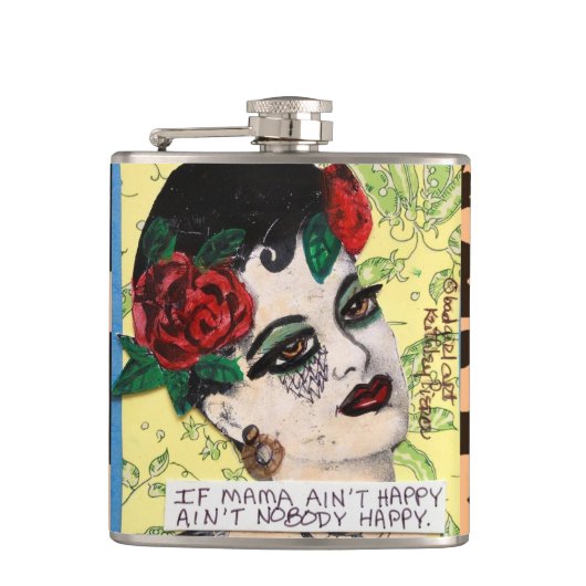 BAD GIRL FLASK-Als mama niet blij is Heupfles (Voorkant)