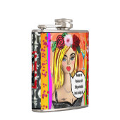 BAD GIRL FLASK-Rozen zijn rood, violetten zijn roz Heupfles (Rechts)