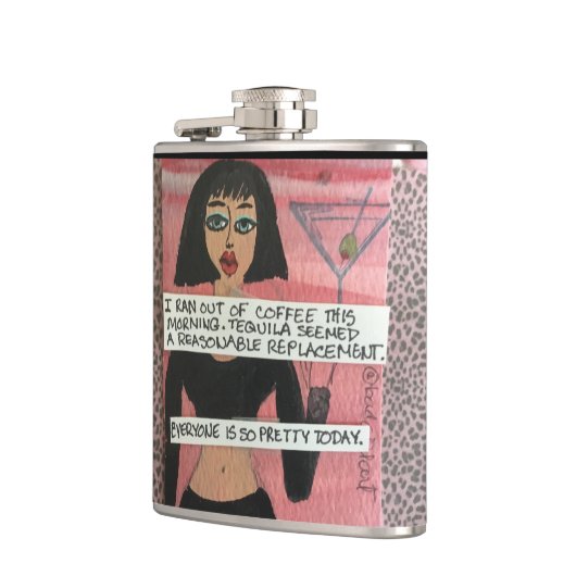 BAD GIRL FLASK-Tequila Heupfles (Links)