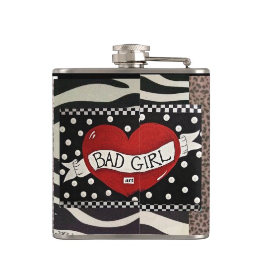 BAD GIRL FLASK-Tequila Heupfles (Achterkant)