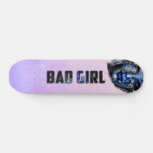 Bad Girl Pink Blue Grey Persoonlijk Skateboard (Horizontaal)