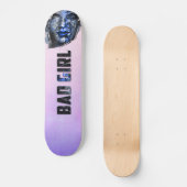 Bad Girl Pink Blue Grey Persoonlijk Skateboard (Voorkant)