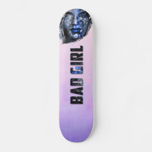Bad Girl Pink Blue Grey Persoonlijk Skateboard