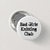 Bad Girls Knitting Club Ronde Button 3,2 Cm (Voorkant /achterkant)