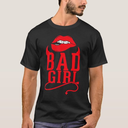 Bad Girls No Angel Rebellious Bad Attitude Naughty T-shirt (Voorkant)