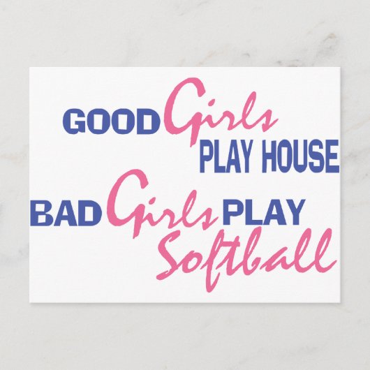 Bad Girls Play Softball Briefkaart (Voorkant)