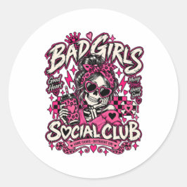 Bad Girls Social Club Skelet Halloween Sticker