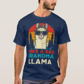 Bad Grandma Llama Retro Alpaca Moederdag Nana T-shirt (Voorkant)