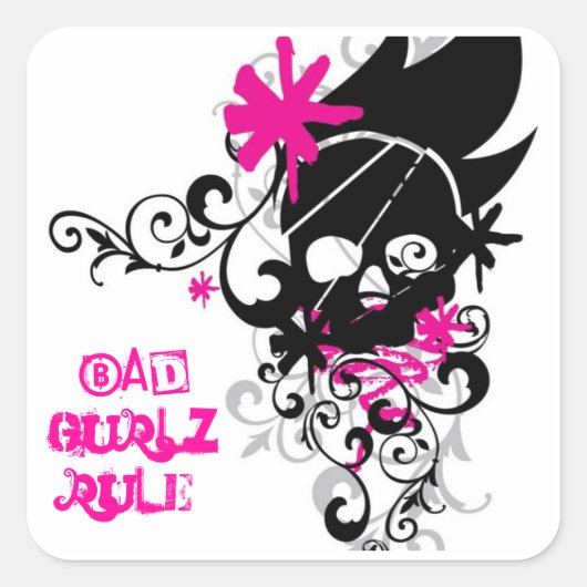 Bad Gurlz Rule Vierkante Sticker (Voorkant)