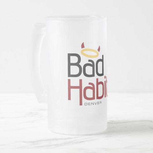 Bad Habits Denver Bier Mok (kleur) (Voorkant links)