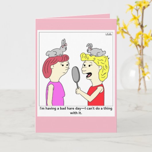 Bad Hair - Bad Hare Day Kaart (Gele Bloem)