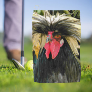 Bad Hair Chicken Photo Golfhanddoek