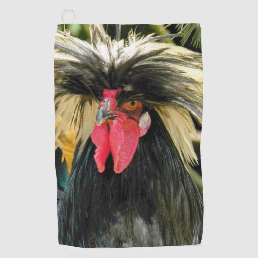 Bad Hair Chicken Photo Golfhanddoek (Voorkant)