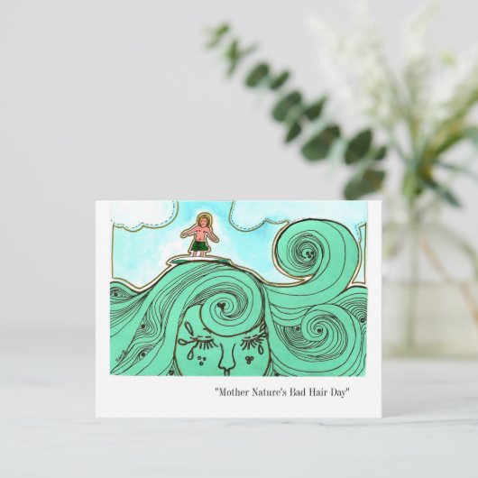 Bad Hair Day Briefkaart (Staand voorkant)