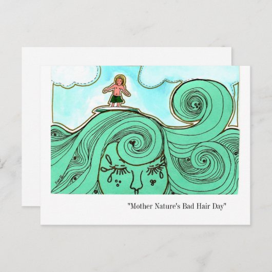 Bad Hair Day Briefkaart (Voorkant / Achterkant)