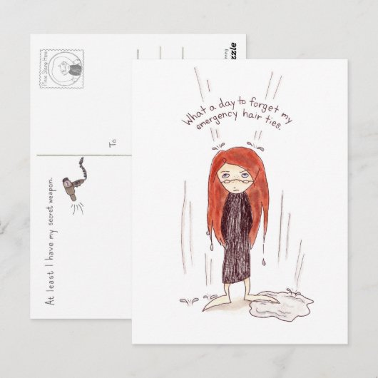 Bad Hair Day Briefkaart (Voorkant / Achterkant)